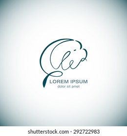 dog label - vector illustration, Pet logo
