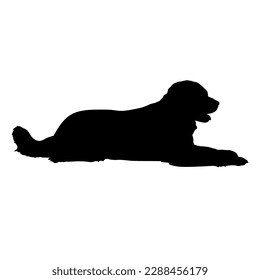 El labrador de perro es silueta mentirosa. Raza de perro. Animal vector. Mascota