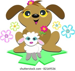 Dog and Lamb are Friends