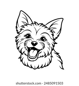 Dog laugh icon vector line art