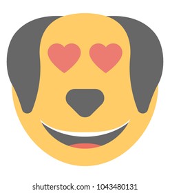 
A dog laughing expression shown via smiley

