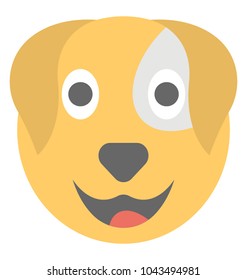 
A dog laughing expression shown via smiley
