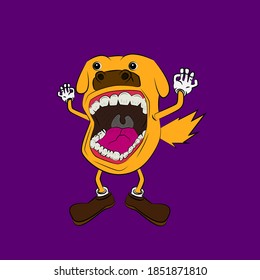 dog laughing out loud, streetwear or t-shirt design