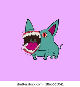 dog laughing out loud, streetwear or t-shirt design