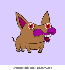 dog laughing out loud, streetwear or t-shirt design