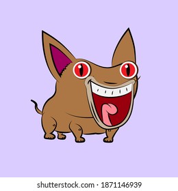 dog laughing out loud, streetwear or t-shirt design