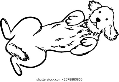 
Dog laying on playing . Domestic animal. Hand drawn vector isolated illustration doodle. 