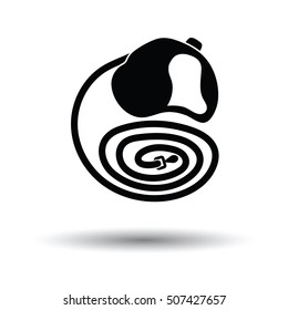 Dog lead icon. Black background with white. Vector illustration.