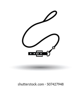 Dog Lead Icon. Black Background With White. Vector Illustration.