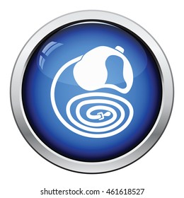 Dog lead icon. Glossy button design. Vector illustration.