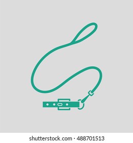 Dog lead icon. Gray background with green. Vector illustration.
