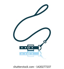 Dog Lead Icon. Shadow Reflection Design. Vector Illustration.