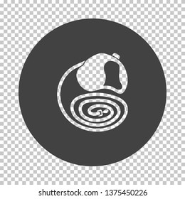 Dog lead icon. Subtract stencil design on tranparency grid. Vector illustration.