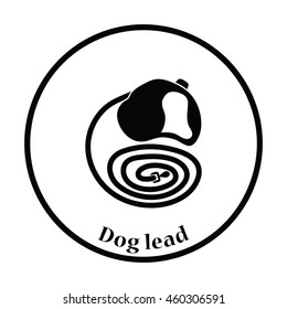 Dog lead icon. Thin circle design. Vector illustration.