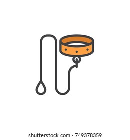 Dog leads filled outline icon, line vector sign, linear colorful pictogram isolated on white. Symbol, logo illustration. Pixel perfect vector graphics