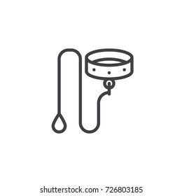 Dog leads line icon, outline vector sign, linear style pictogram isolated on white. Symbol, logo illustration. Editable stroke