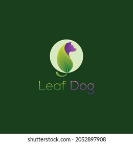 Dog Leaf Logo Vector Template