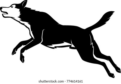 Dog Leaping Side View