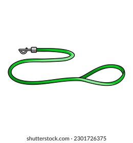 Dog leash in cartoon style. Lead for a pet. Accessory for walking dogs and puppies. Colorful vector isolated illustration. Supplies and product for care domestic animals.