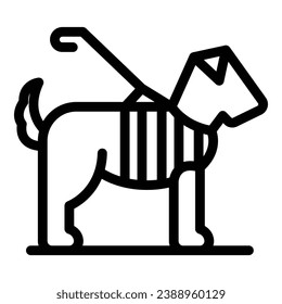 Vector de contorno de icono de correa de perro. Camina mascota. Verano