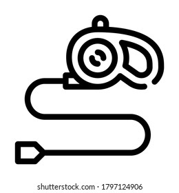 dog leash line icon vector. dog leash sign. isolated contour symbol black illustration