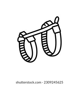 Dog leash vest black line icon. Pictogram for web page, mobile app, promo.