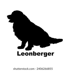 Perro Leonberger. silhouette Ría Perros en movimiento. Perros en diferentes poses.
El perro salta, el perro corre. El perro está sentado tumbado jugando
