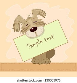 Dog with the letter