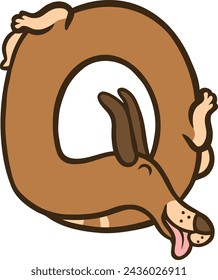 Dog Letter Alphabet Vector Element