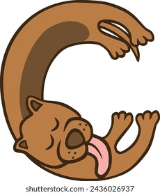 Elemento de vector de alfabeto de letra de perro