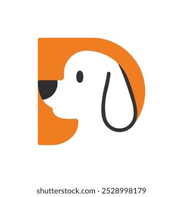 Perro con el logotipo de la letra D, perro minimalista, logotipo de la letra D, logotipo del perro, diseño de la letra D