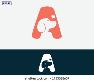 Dog letter logo A, Stock Vector eps 10