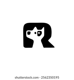 dog and letter R logo concept