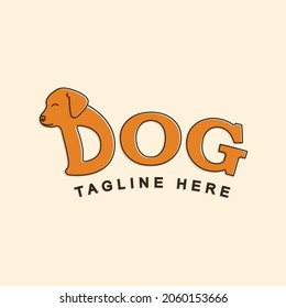 dog lettering logo flat style vector design