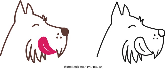 Dog Licking Its Lips. Logo Design
