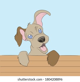 dog lies, dachshund brown, vector, bright background