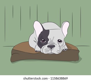 dog lies, on nature, vector, dog lies, on nature, vector