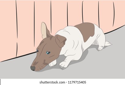 dog lies on nature vector, dog lies, on nature, vector