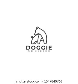 Dog Line Art Design concept Illustration Vector Template. Suitable for Creative Industry, Multimedia, entertainment, Educations, Shop, and any related business