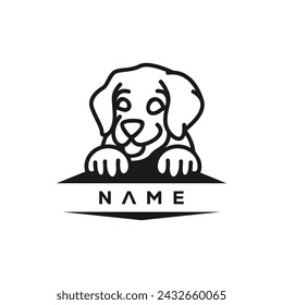 Vector de diseño de arte de línea de perro