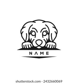 Dog line art design vector