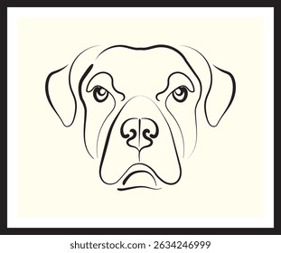 Desenho de arte de fileira de cachorro. Cartaz vetorial. Cartaz de sala de estar, cartaz de decoração de parede  