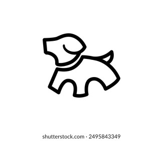 dog line art logo design template
