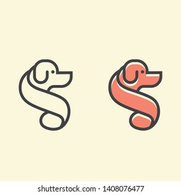 dog line art logo / icon