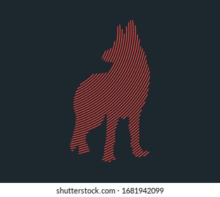 Dog line art logo silhouette 
