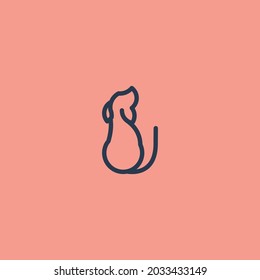 Dog Line Art. Simple Minimalist Logo Design Inspiration. Vector Illustration.