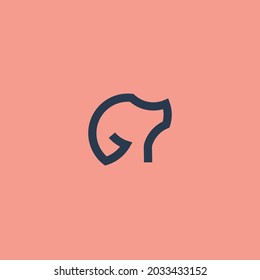 Dog Line Art. Simple Minimalist Logo Design Inspiration. Vector Illustration.
