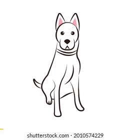 Dog Line Art Vector Design for Business and Company