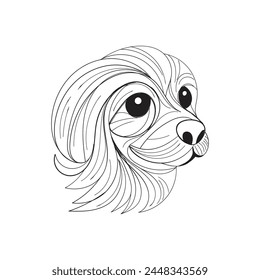 dog line art vector design 