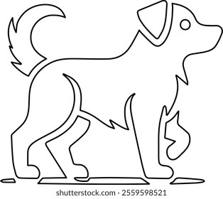 Dog Line Art Vector Illustration Design – Minimalist and Modern Canine Artwork for Print and Digital Projects.